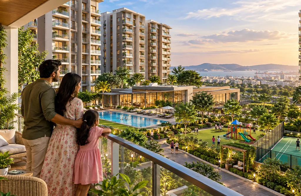 Premium Residential Apartments in Vizag Featuring Open Spaces and Recreation.