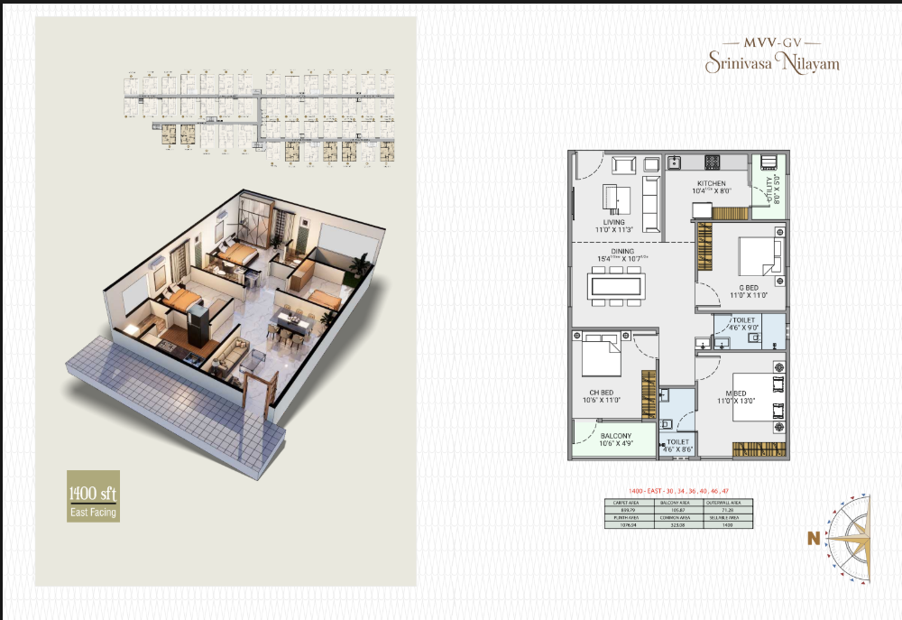 3 BHK Floor Plan